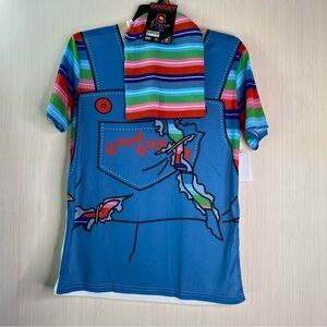 MAD Engine Chucky T-Shirt & Striped Beanie Combo 2pc Large